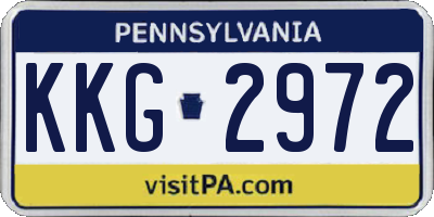 PA license plate KKG2972