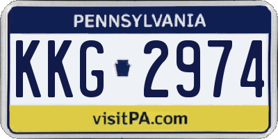 PA license plate KKG2974