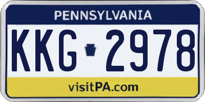 PA license plate KKG2978
