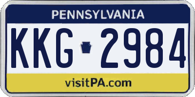 PA license plate KKG2984