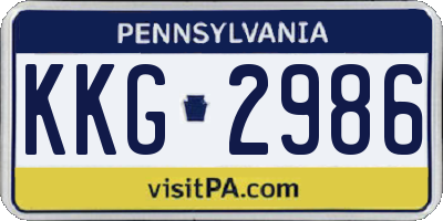 PA license plate KKG2986