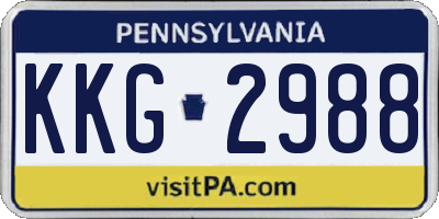 PA license plate KKG2988