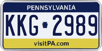 PA license plate KKG2989