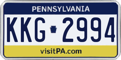 PA license plate KKG2994