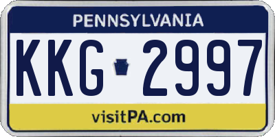 PA license plate KKG2997