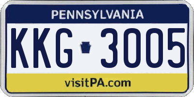 PA license plate KKG3005