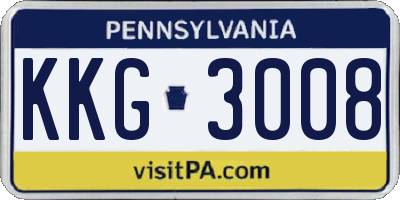PA license plate KKG3008