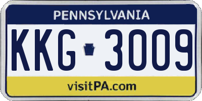 PA license plate KKG3009