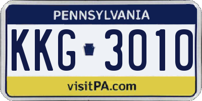 PA license plate KKG3010