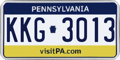 PA license plate KKG3013