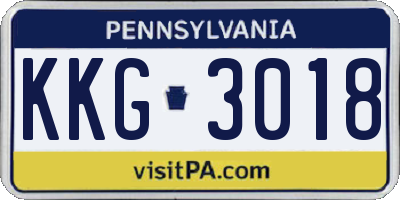 PA license plate KKG3018