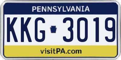 PA license plate KKG3019