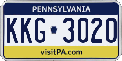 PA license plate KKG3020