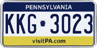PA license plate KKG3023
