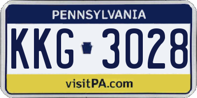 PA license plate KKG3028