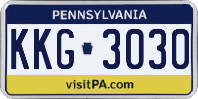 PA license plate KKG3030