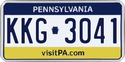 PA license plate KKG3041