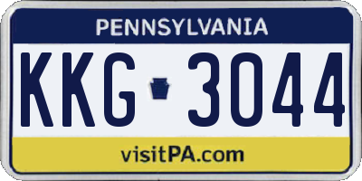 PA license plate KKG3044