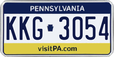 PA license plate KKG3054