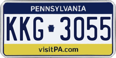 PA license plate KKG3055