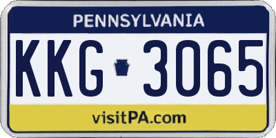 PA license plate KKG3065