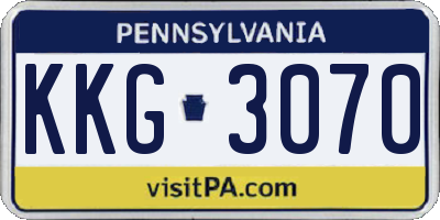 PA license plate KKG3070