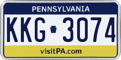 PA license plate KKG3074