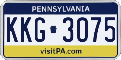 PA license plate KKG3075