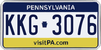 PA license plate KKG3076