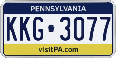 PA license plate KKG3077
