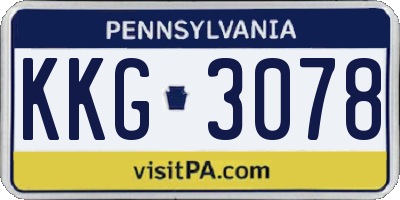 PA license plate KKG3078