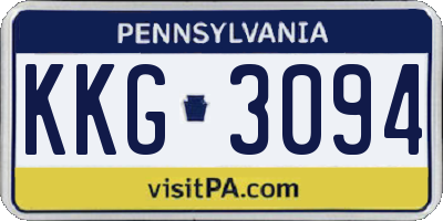 PA license plate KKG3094