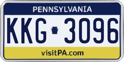 PA license plate KKG3096