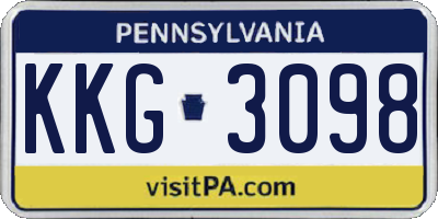 PA license plate KKG3098