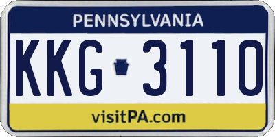 PA license plate KKG3110