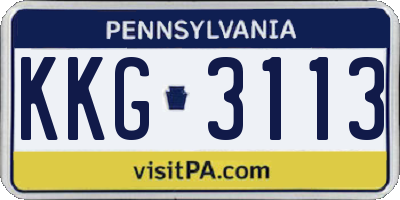 PA license plate KKG3113