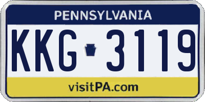 PA license plate KKG3119
