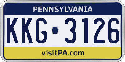 PA license plate KKG3126
