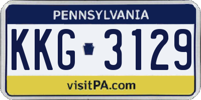 PA license plate KKG3129