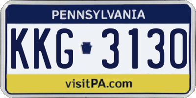 PA license plate KKG3130