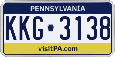 PA license plate KKG3138