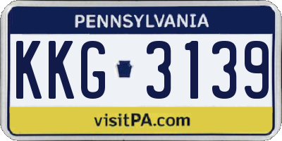 PA license plate KKG3139