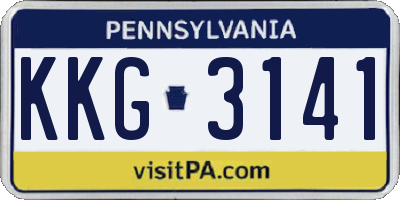 PA license plate KKG3141