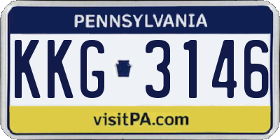 PA license plate KKG3146