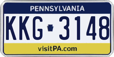PA license plate KKG3148