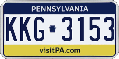 PA license plate KKG3153