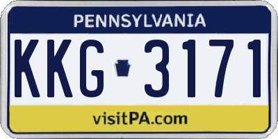 PA license plate KKG3171