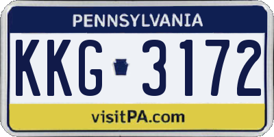 PA license plate KKG3172
