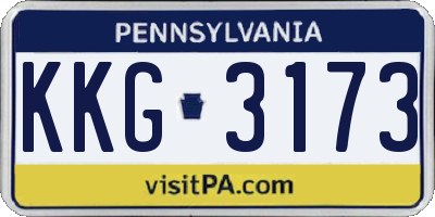 PA license plate KKG3173