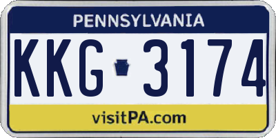 PA license plate KKG3174